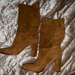 Lauren Ralph Lauren Artizan Chestnut  Suede Heeled Boots